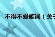 不得不愛歌詞（關(guān)于不得不愛歌詞的介紹）