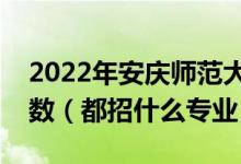 2022年安慶師范大學(xué)各省招生計(jì)劃及招生人數(shù)（都招什么專(zhuān)業(yè)）