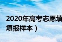 2020年高考志愿填報樣表（2022高考志愿表填報樣本）