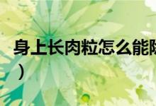 身上長(zhǎng)肉粒怎么能除掉（身上長(zhǎng)肉粒怎么回事）