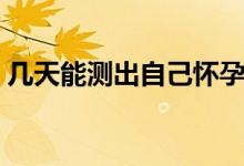 幾天能測出自己懷孕了（幾天能測出早早孕）