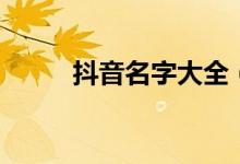 抖音名字大全（適合抖音的網(wǎng)名）