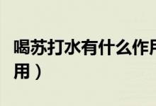 喝蘇打水有什么作用和功效（蘇打水有什么作用）