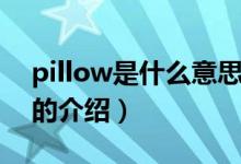 pillow是什么意思（關于pillow是什么意思的介紹）