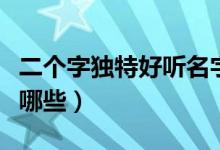 二個字獨特好聽名字（二個字獨特好聽名字有哪些）