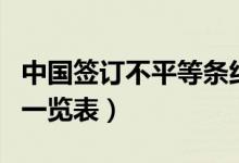 中國簽訂不平等條約一覽表（中國不平等條約一覽表）