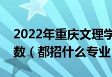 2022年重慶文理學(xué)院各省招生計(jì)劃及招生人數(shù)（都招什么專業(yè)）