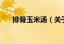 排骨玉米湯（關于排骨玉米湯的介紹）