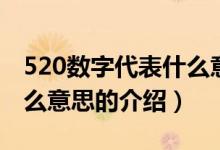 520數(shù)字代表什么意思（關(guān)于520數(shù)字代表什么意思的介紹）