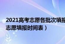 2021高考志愿各批次填報時間（2021全國各省高考各批次志愿填報時間表）
