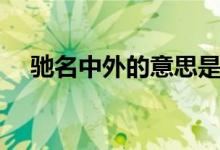 馳名中外的意思是什么（馳名中外釋義）