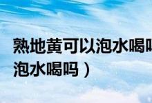 熟地黃可以泡水喝嗎有什么功效（熟地黃可以泡水喝嗎）