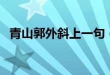 青山郭外斜上一句（過故人莊原文及翻譯）