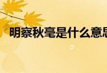 明察秋毫是什么意思（明察秋毫意思簡(jiǎn)述）