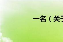 一名（關(guān)于一名的介紹）