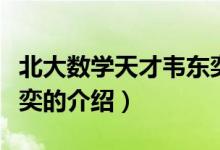 北大數(shù)學(xué)天才韋東奕（關(guān)于北大數(shù)學(xué)天才韋東奕的介紹）