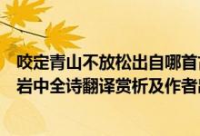 咬定青山不放松出自哪首古詩(shī)（咬定青山不放松立根原在破巖中全詩(shī)翻譯賞析及作者出處）