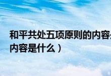 和平共處五項(xiàng)原則的內(nèi)容是什么（和平共處五項(xiàng)基本原則的內(nèi)容是什么）