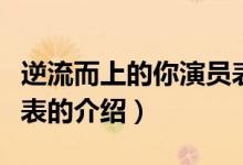 逆流而上的你演員表（關(guān)于逆流而上的你演員表的介紹）