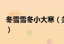 冬雪雪冬小大寒（關于冬雪雪冬小大寒的介紹）