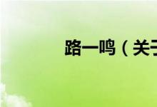 路一鳴（關(guān)于路一鳴的介紹）