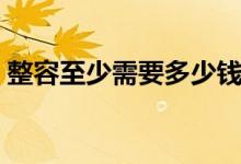 整容至少需要多少錢（整容需要需要多少錢）