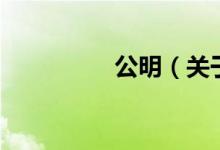 公明（關(guān)于公明的介紹）