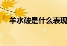 羊水破是什么表現(xiàn)（羊水破是什么感覺）