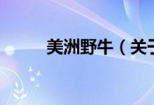 美洲野牛（關于美洲野牛的介紹）