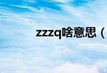 zzzq啥意思（zzzq是什么意思）