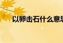 以卵擊石什么意思（以卵擊石指什么）