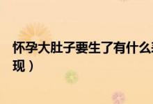 懷孕大肚子要生了有什么表現(xiàn)（懷孕大肚子要生了有什么表現(xiàn)）