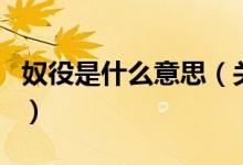 奴役是什么意思（關(guān)于奴役是什么意思的介紹）