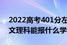 2022高考401分左右能上哪些大學(xué)（新高考文理科能報(bào)什么學(xué)校）