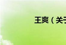 王爽（關(guān)于王爽的介紹）