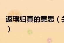 返璞歸真的意思（關(guān)于返璞歸真的意思的介紹）