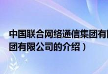 中國(guó)聯(lián)合網(wǎng)絡(luò)通信集團(tuán)有限公司（關(guān)于中國(guó)聯(lián)合網(wǎng)絡(luò)通信集團(tuán)有限公司的介紹）