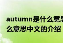 autumn是什么意思中文（關(guān)于autumn是什么意思中文的介紹）