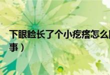 下眼瞼長了個小疙瘩怎么回事（下眼瞼長了個小疙瘩怎么回事）