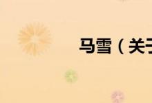 馬雪（關(guān)于馬雪的介紹）