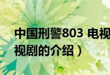 中國刑警803 電視?。P(guān)于中國刑警803 電視劇的介紹）