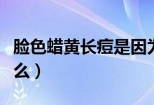 臉色蠟黃長痘是因為什么（臉色蠟黃是因為什么）