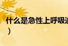 什么是急性上呼吸道感染（什么是急性膽管炎）