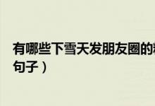 有哪些下雪天發(fā)朋友圈的精美句子（下雪天發(fā)朋友圈的精美句子）
