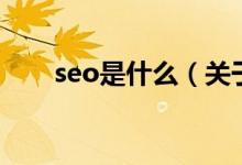 seo是什么（關(guān)于seo是什么的介紹）