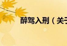 醉駕入刑（關(guān)于醉駕入刑的介紹）