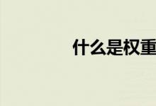 什么是權(quán)重（權(quán)重的意思）