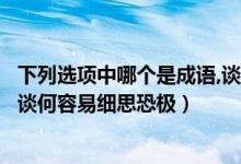 下列選項(xiàng)中哪個是成語,談何容易細(xì)思恐極（下列哪個是成語談何容易細(xì)思恐極）