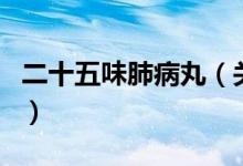 二十五味肺病丸（關于二十五味肺病丸的介紹）