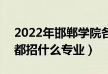 2022年邯鄲學(xué)院各省招生計(jì)劃及招生人數(shù)（都招什么專業(yè)）